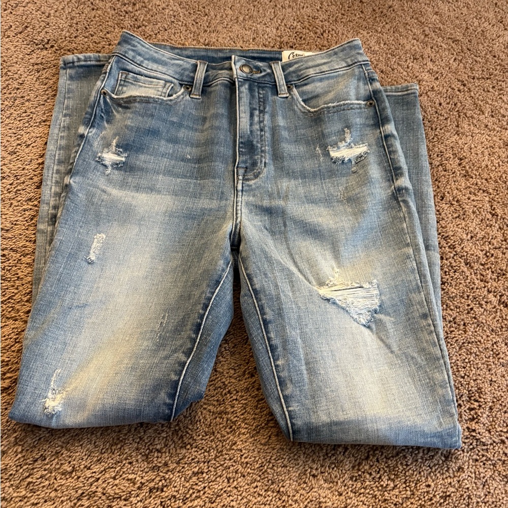 Classic Blue Distressed Women Jeans